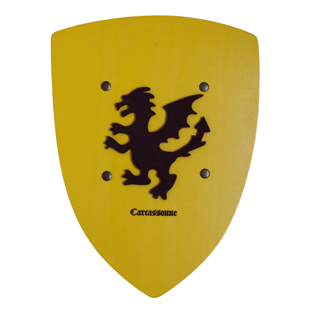 Bouclier dragon jaune / bordeaux - memoiredessiecles