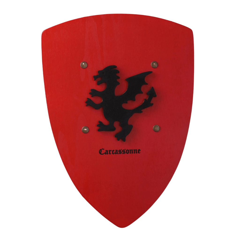 Bouclier dragon rouge / noir - memoiredessiecles