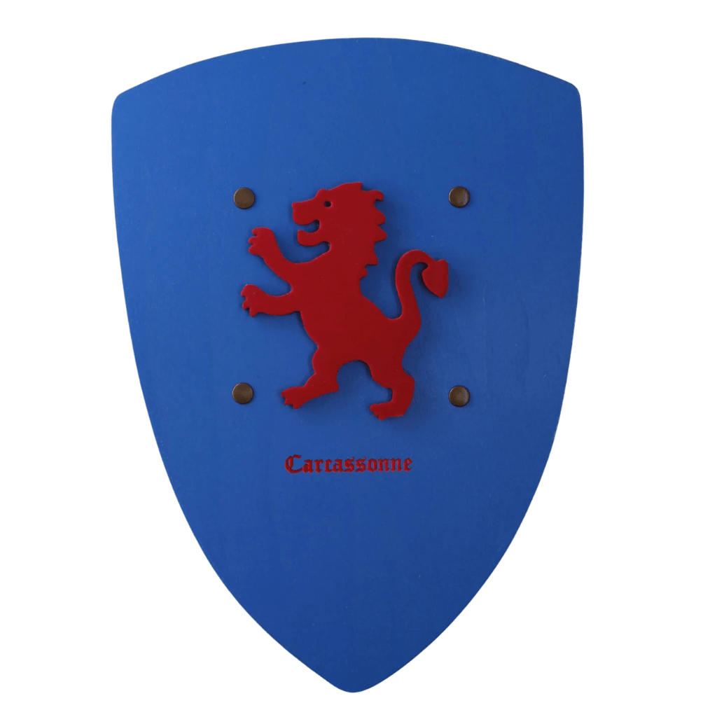 Bouclier lion bleu / rouge - memoiredessiecles