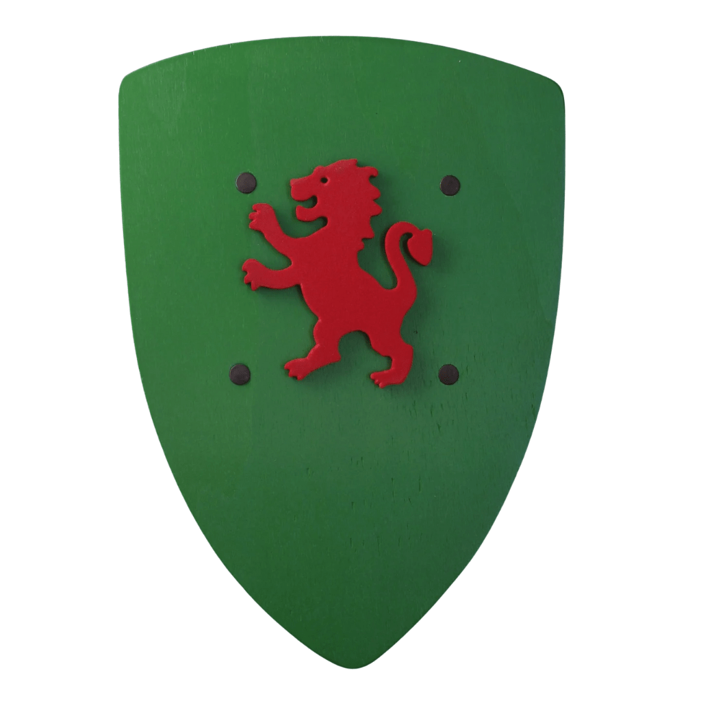 Bouclier lion vert / rouge - memoiredessiecles