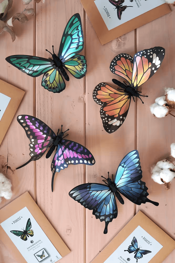 Libellule Anisoptera bleu azur en papier - memoiredessiecles