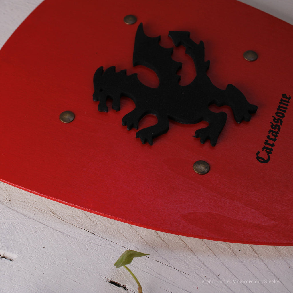 Bouclier dragon rouge / noir - memoiredessiecles
