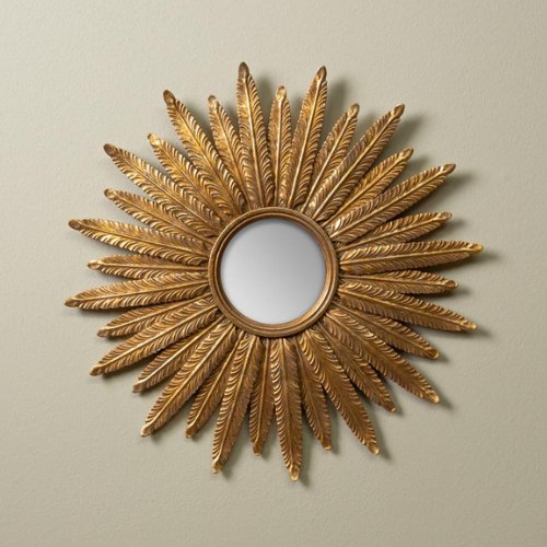 Miroir convexe plumes d'or - memoiredessiecles