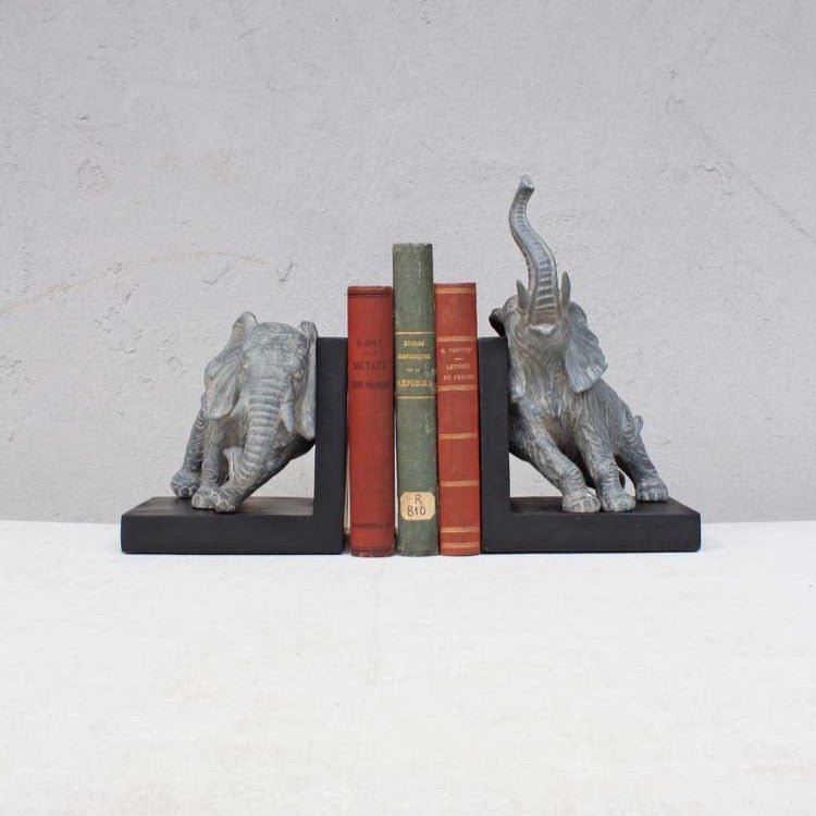 Serre-livres éléphants - memoiredessiecles